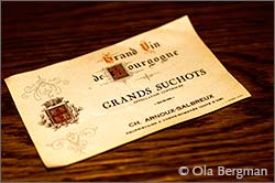 Grands Suchots label from Domaine Arnoux-Salbreux, Vosne-Romanée.