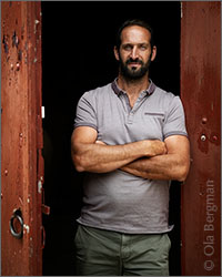 Emmanuel Sainson at Domaine Emmanuel Sainson in La Rochepot, Burgundy.